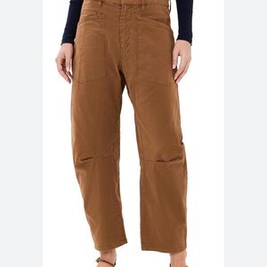 Casual High-Waist Wide Leg Utility Pants - Brown Size 4